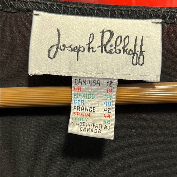 Joseph Ribkoff Black Top with Silver Ring Detail - Size 12 - Picture 2 of 4